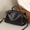 Genuine leather women's shoulder bag cowhide Boston pillow handbag crossbody bag for women fashion Commuter shopping bag