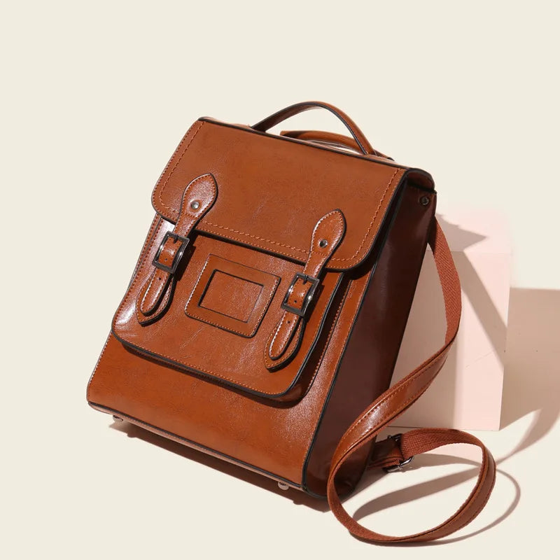 Backpack for Women 2025 New High Quality Leather Women's Bag Fashion Oil Wax Leather Women's Shoulder Bag Cambridge Bags