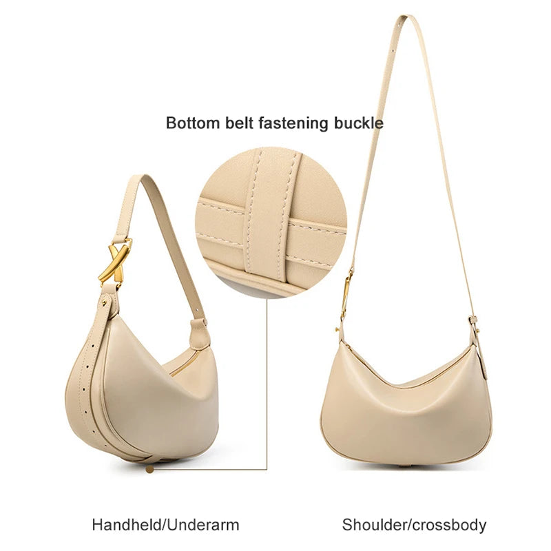 100% genuine leather women's bag designer creates luxury shoulder bag, fashionable new crossbody bag, commuting handbag