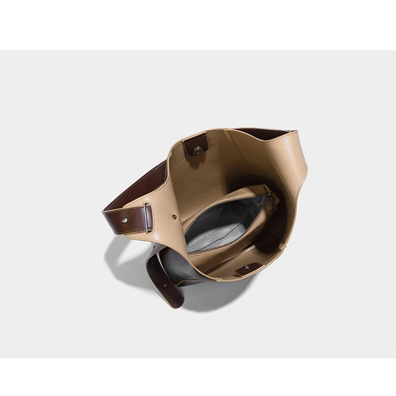 Fashion Retro Women's Shoulder Bags Vintage Underarm Bag Female Crossbody Bag PU Leather Bucket Handbags composite bag