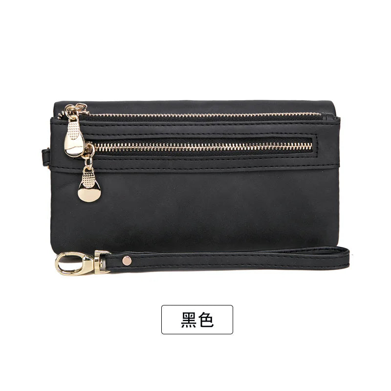 Retro long wallet for women new multifunctional women's hand-held bag zero wallet mobile bags Bank Credit Card Storage Holders