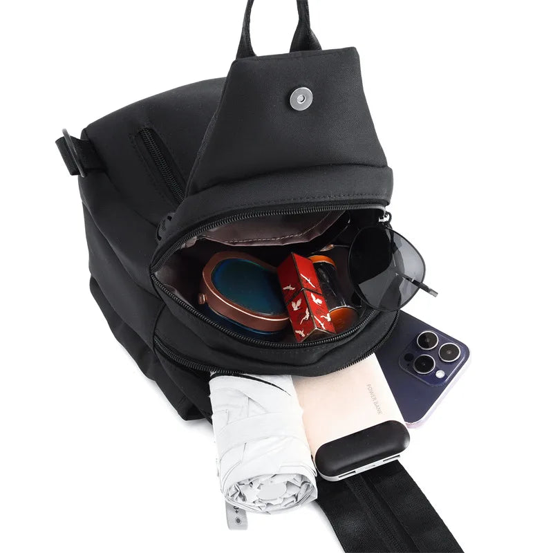 2025 new mini shoulder bag for women daily versatile anti-theft women's chest bag fashion Oxford fabric casual small backpack