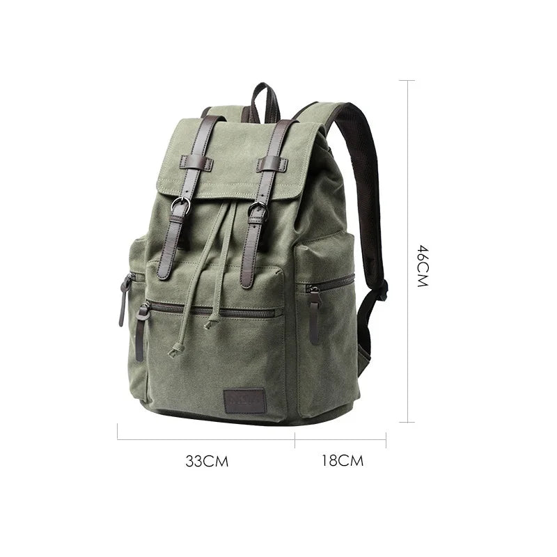 Unisex Retro travel Backpack for mountain climbing High quality canvas college student large-capacity computer backpack for men