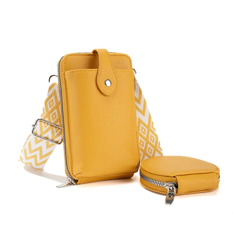Mobile Phone Bag WOMEN'S Crossbody Mini Bag New Fashion Coin Bag Neck Hanging Running Cover Soft Leather Wallets
