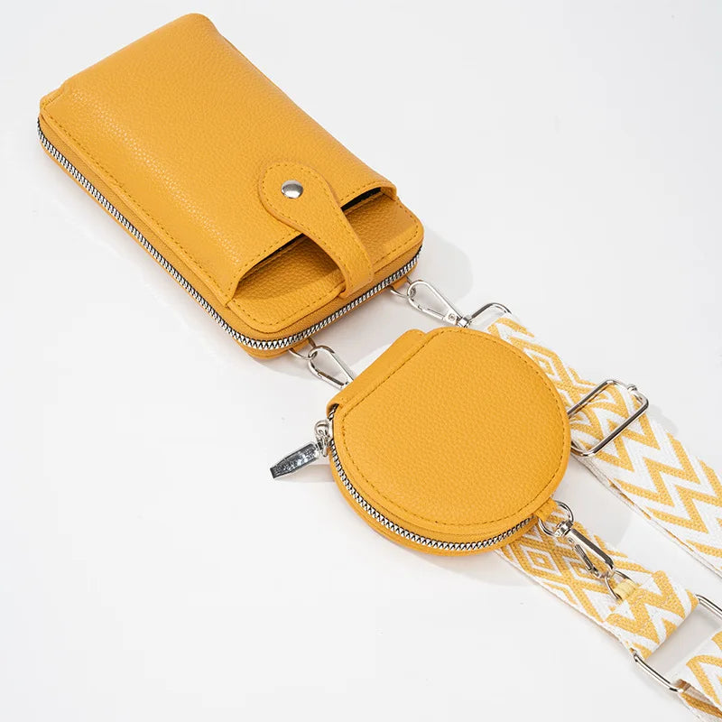 Mobile Phone Bag WOMEN'S Crossbody Mini Bag New Fashion Coin Bag Neck Hanging Running Cover Soft Leather Wallets