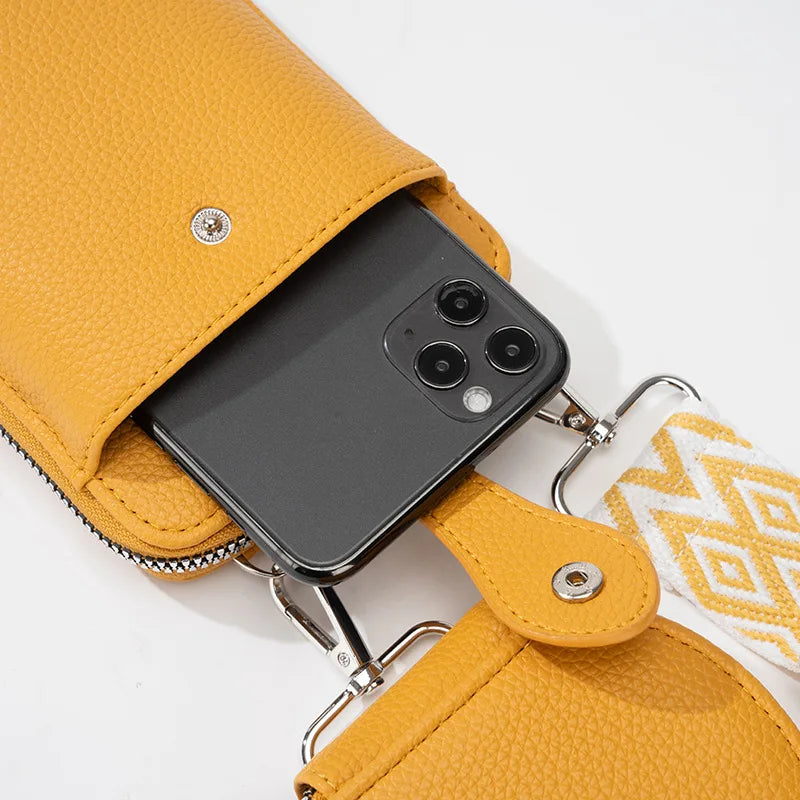 Mobile Phone Bag WOMEN'S Crossbody Mini Bag New Fashion Coin Bag Neck Hanging Running Cover Soft Leather Wallets