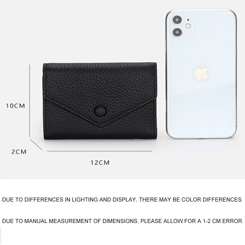 Genuine Leather Short Wallets Portable Cowhide Small Zipper Money Coin Purse Men Women Earphone Pouch Card Holder Bags