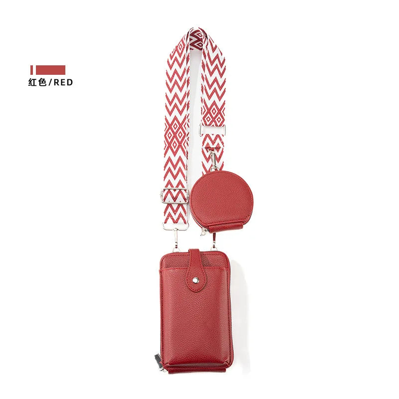 Mobile Phone Bag WOMEN'S Crossbody Mini Bag New Fashion Coin Bag Neck Hanging Running Cover Soft Leather Wallets