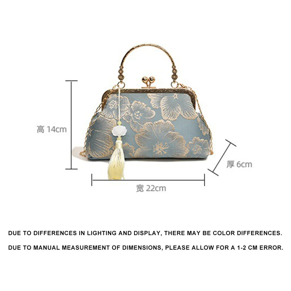 High end banquet bag women's clutch bag new style Chinese style silk embroidery handbag versatile single shoulder crossbody bags