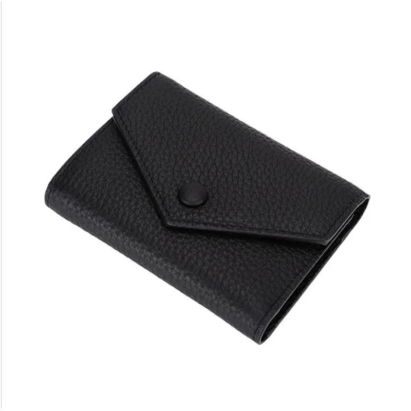 Genuine Leather Short Wallets Portable Cowhide Small Zipper Money Coin Purse Men Women Earphone Pouch Card Holder Bags