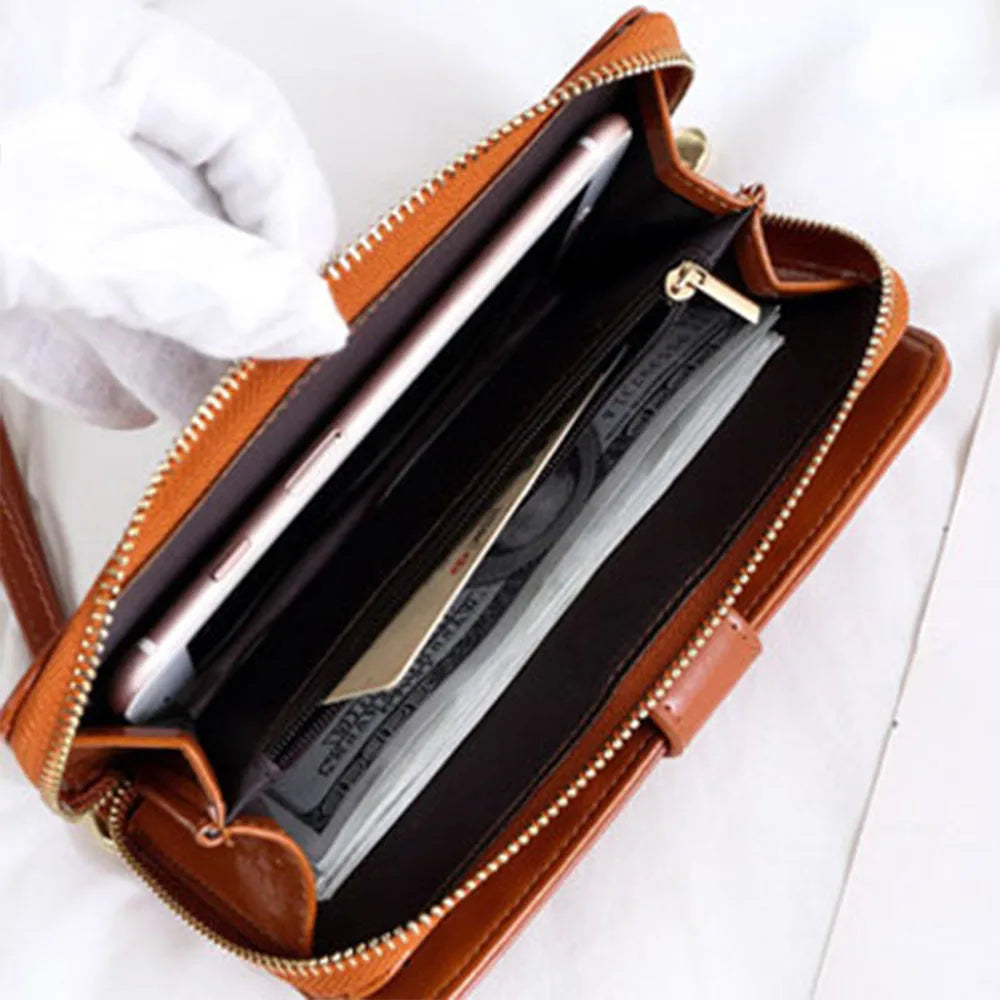 New Women's Long Zipper Wallets Large Capacity Multi slot Wallet Fold Card Holder Coin Purse Handheld Bag mobile phone bag