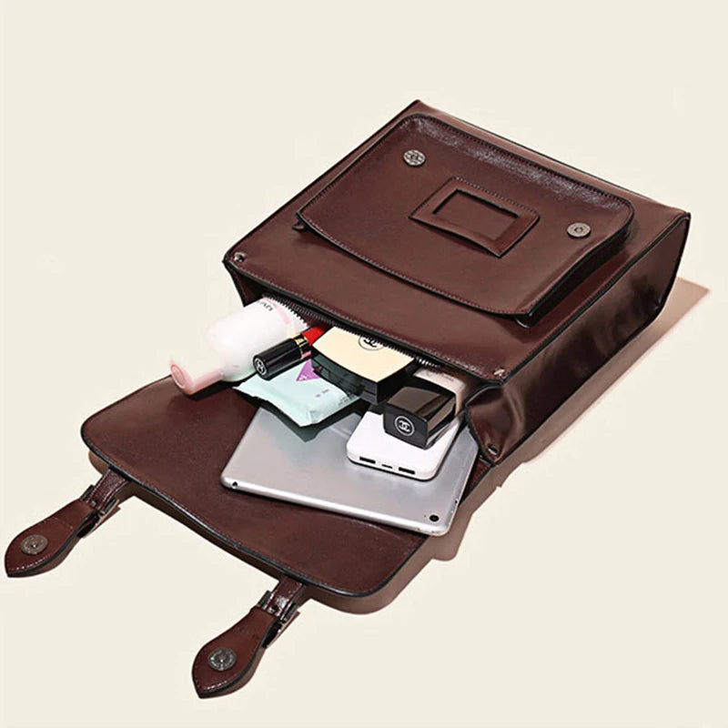 Backpack fashion new leather women's bag fashion oil wax cowhide women's backpack backpack backpack