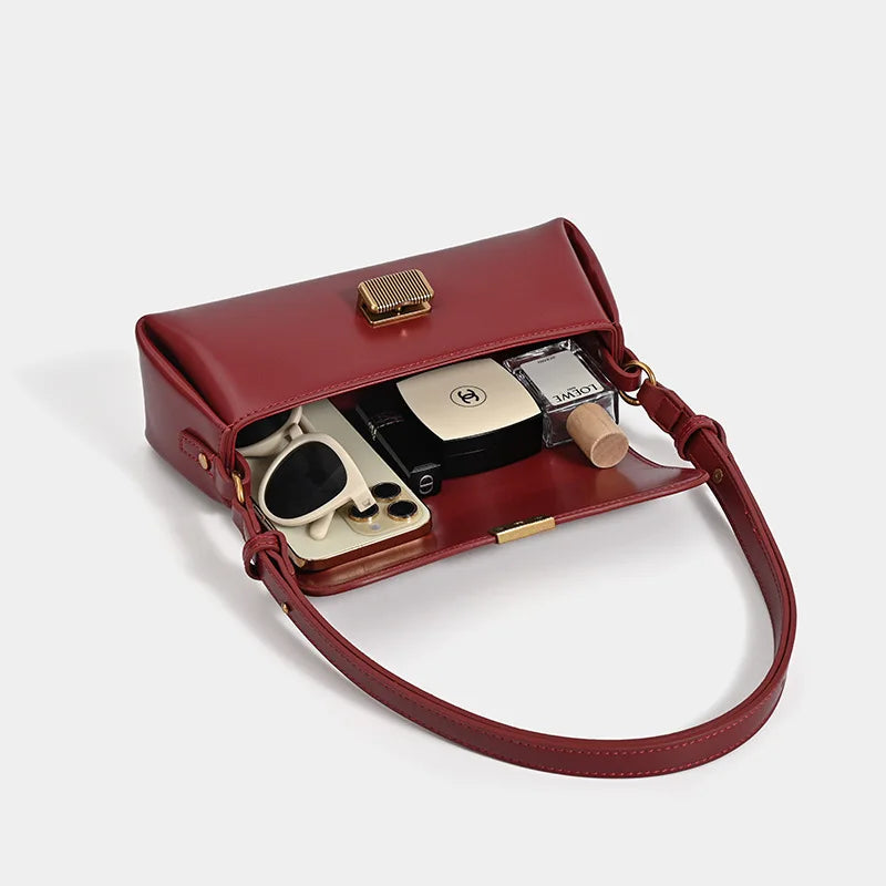 Fashion Retro Women's Shoulder Bags Simple Solid Colour Handbag Vintage Underarm Bag Female Small Square Handbags