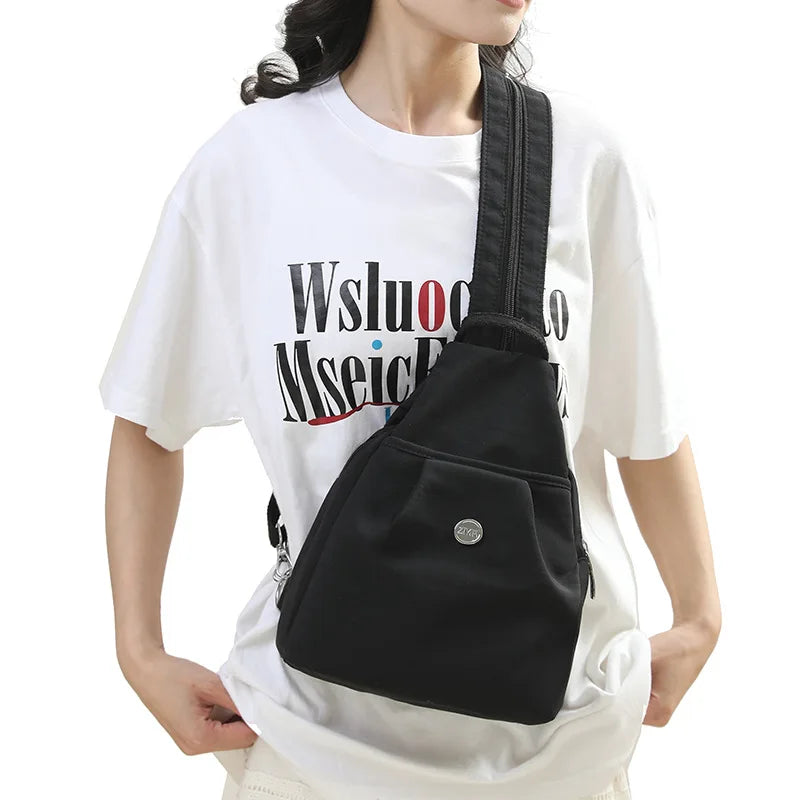 Chest bag, crossbody bag, women's dual-use Oxford single shoulder bag, new personalized trend, small backpack for women