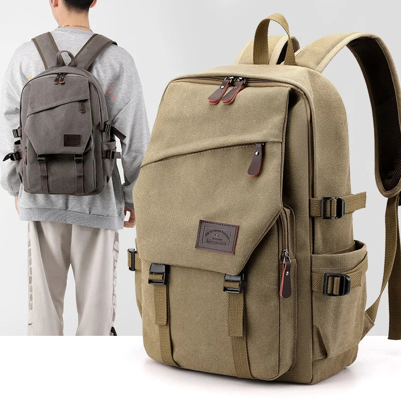 New men's high quality backpack men large-capacity outdoor travel backpack retro style canvas daily casual backpack schoolbag