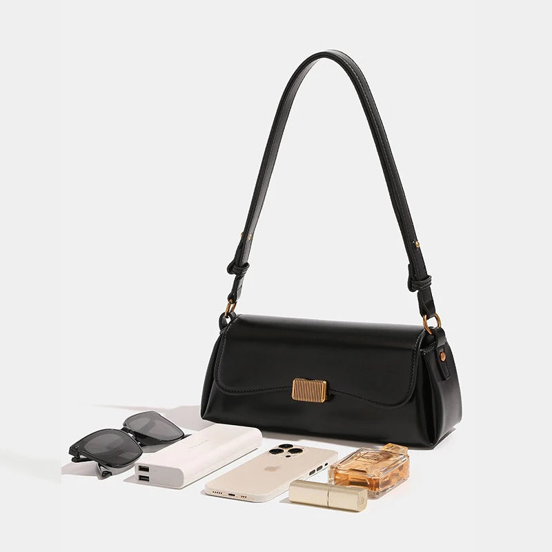 Fashion Retro Women's Shoulder Bags Simple Solid Colour Handbag Vintage Underarm Bag Female Small Square Handbags