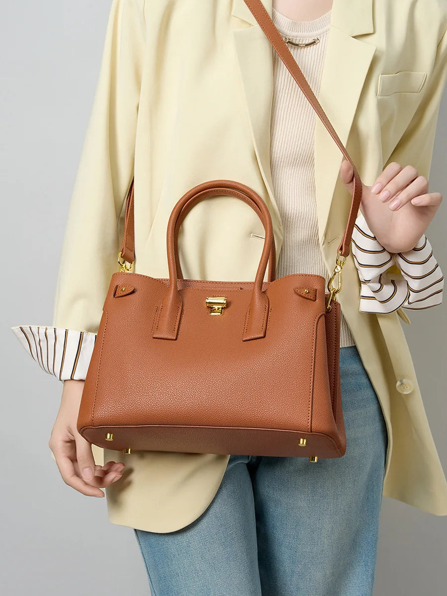 Genuine Leather Women's Crossbody Bag High Quality Cowhide for Versatile Handbag large-capacity shoulder bag for women Commuting