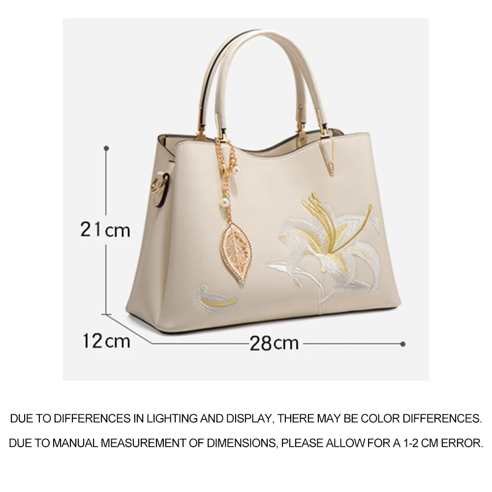 2025 New Embroidered Chinese style Large Capacity Handheld Women's Bag High Quality Ladies' Shoulder crossbody bag Elegant Tote