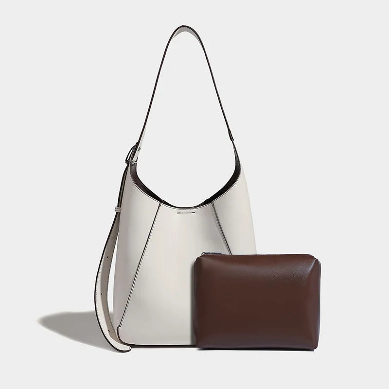 Fashion Retro Women's Shoulder Bags Vintage Underarm Bag Female Crossbody Bag PU Leather Bucket Handbags composite bag