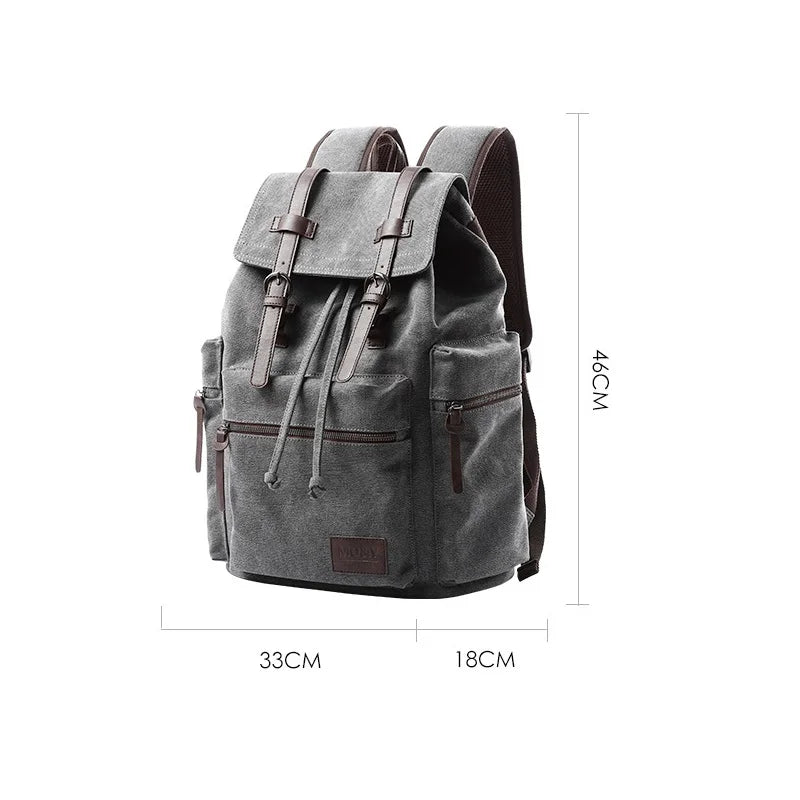 Unisex Retro travel Backpack for mountain climbing High quality canvas college student large-capacity computer backpack for men