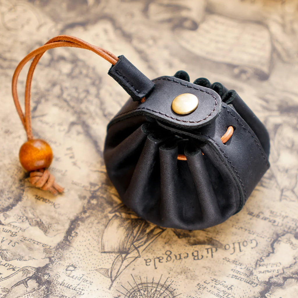 genuine leather Dice Bag Tray Design Viking Style Vintage Medieval Drawstring Pouch Handmade top layer cowhide coin purse