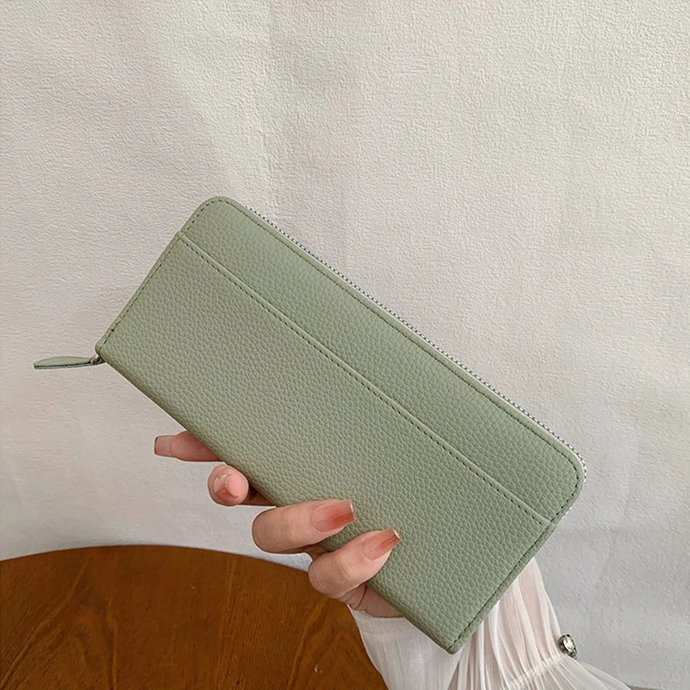 Long Zipper Wallet for Women pu Leather Large Capacity Credit Card Holder Wallets with Coin Pouch Money Pockets ladies wallets