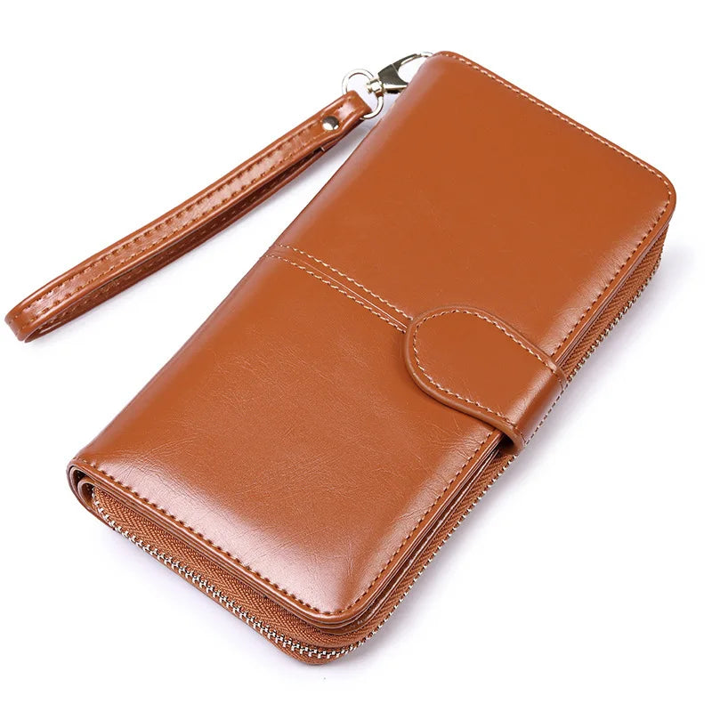 New Women's Long Zipper Wallets Large Capacity Multi slot Wallet Fold Card Holder Coin Purse Handheld Bag mobile phone bag