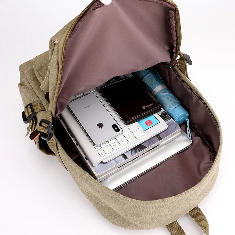 New men's high quality backpack men large-capacity outdoor travel backpack retro style canvas daily casual backpack schoolbag