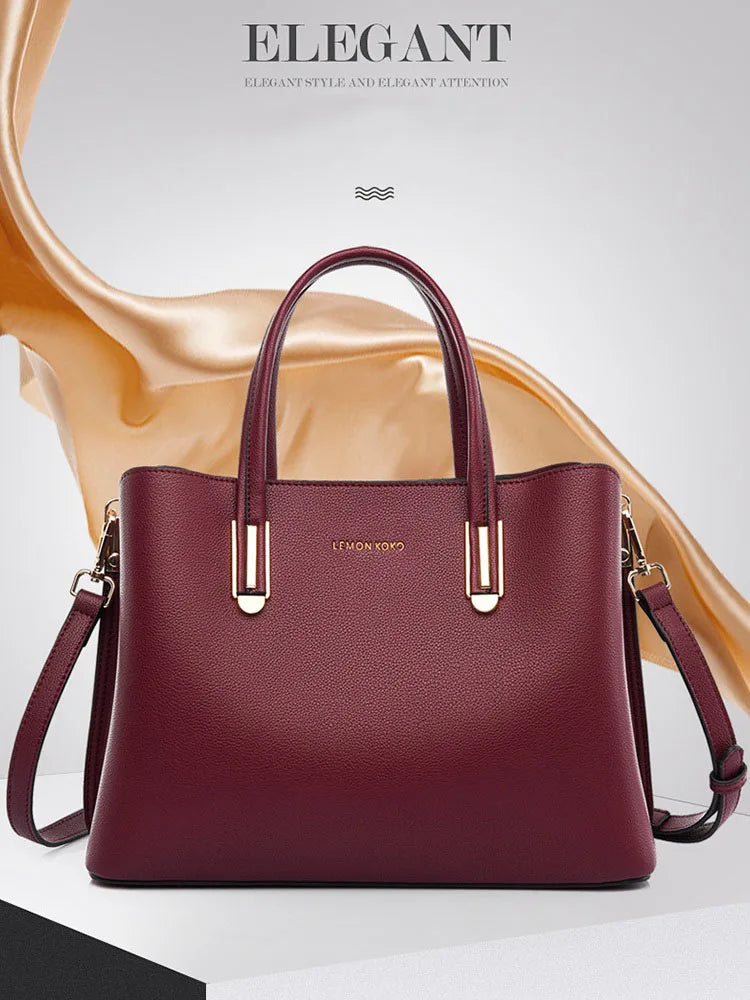 New Large-capacity Women's Single-Shoulder Handbag Women Elegant Soft PU Leather Mom Bag Fashion Daily Commuting Handbag