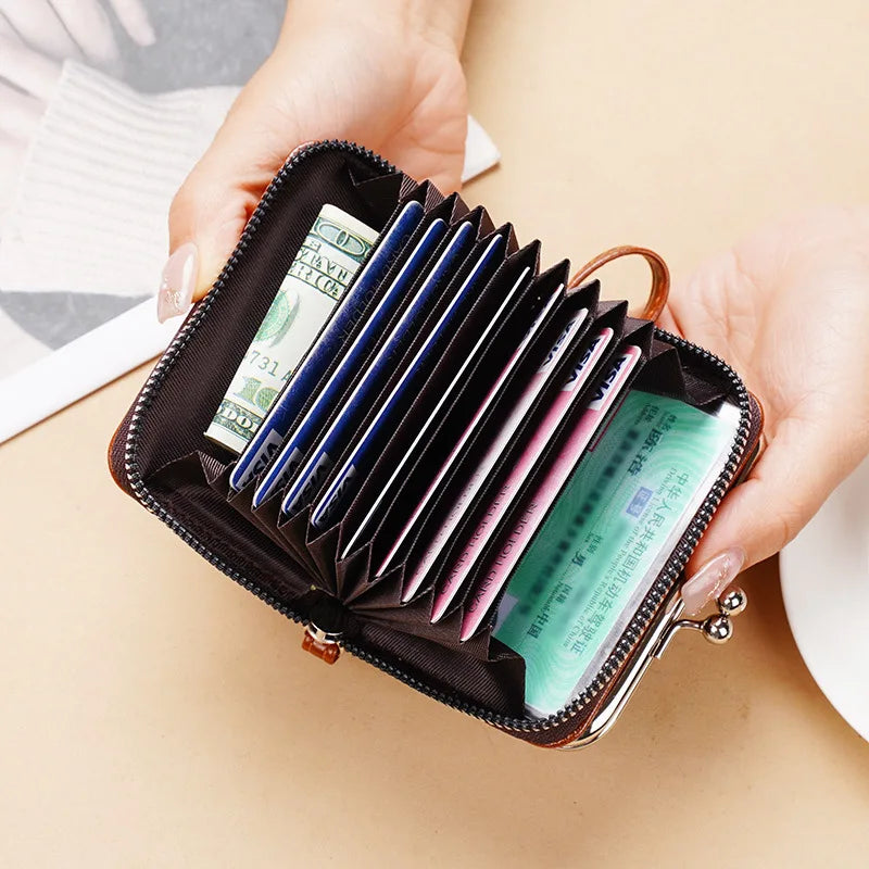 New ladies' wallet buckle PU coin purse bag Fashion zipper clip bag mini handbag women daily multi card slot wallet for shopping