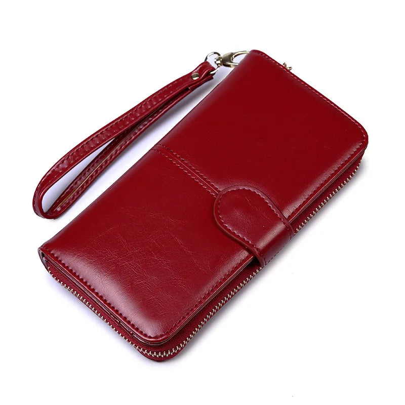 New Women's Long Zipper Wallets Large Capacity Multi slot Wallet Fold Card Holder Coin Purse Handheld Bag mobile phone bag