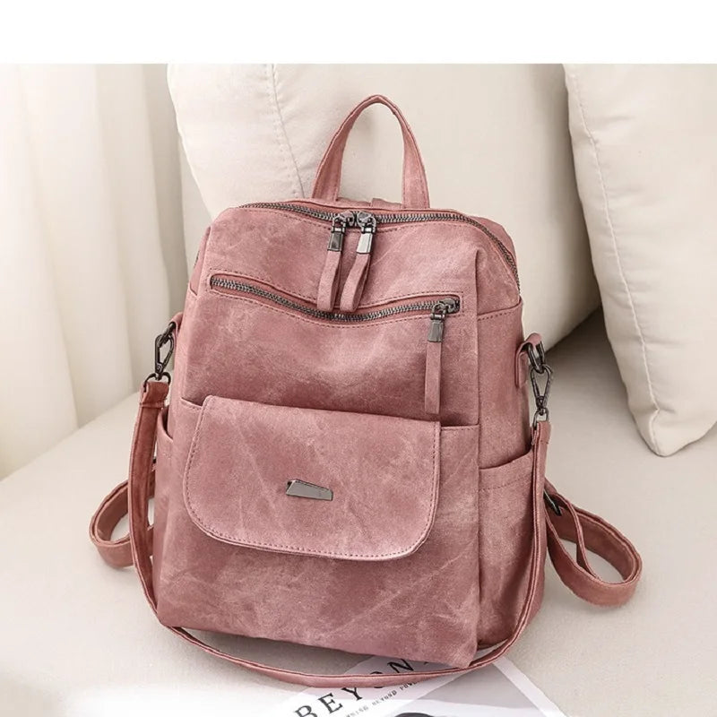 Fashion PU Leather backpack for women Korean style large capacity daily travel women's backpack Commuting shoulder bag