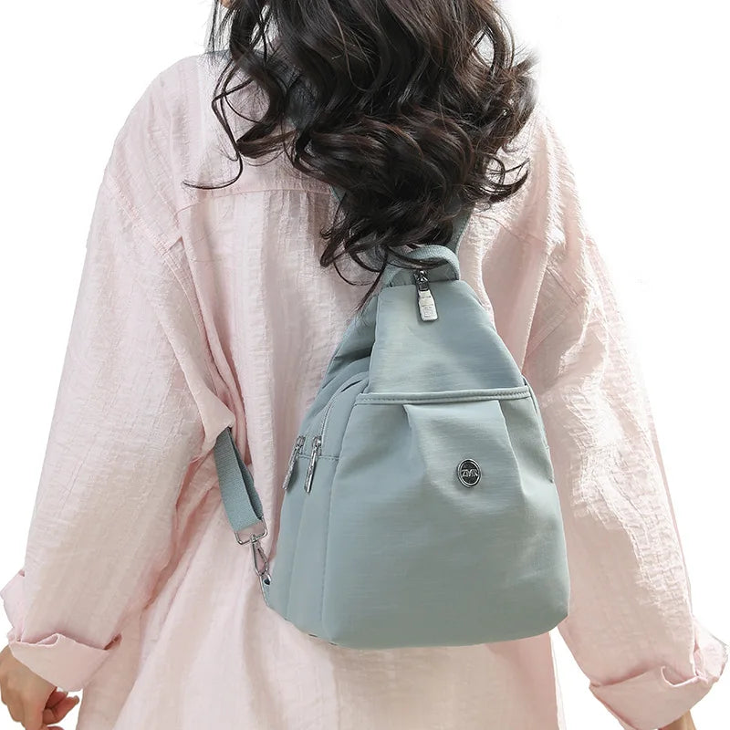 Chest bag, crossbody bag, women's dual-use Oxford single shoulder bag, new personalized trend, small backpack for women