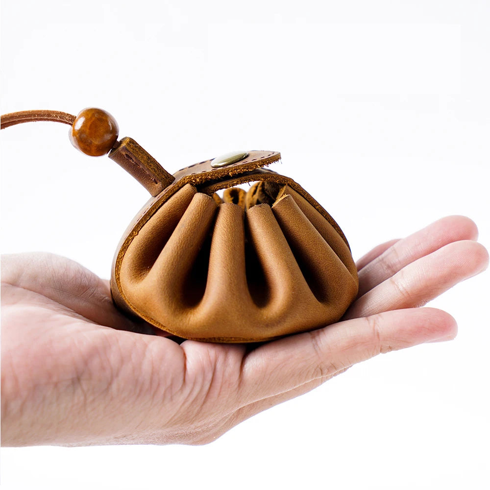 genuine leather Dice Bag Tray Design Viking Style Vintage Medieval Drawstring Pouch Handmade top layer cowhide coin purse