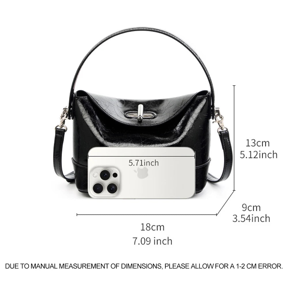 Luxury Designer Soft Genuine Leather Women's Handbag Fashionable Retro Shoulder Bag Casual Commuting Handbag crossbody bag