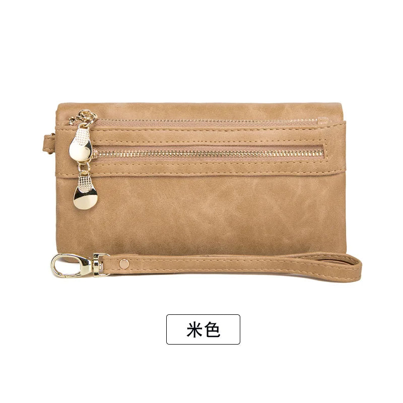 Retro long wallet for women new multifunctional women's hand-held bag zero wallet mobile bags Bank Credit Card Storage Holders