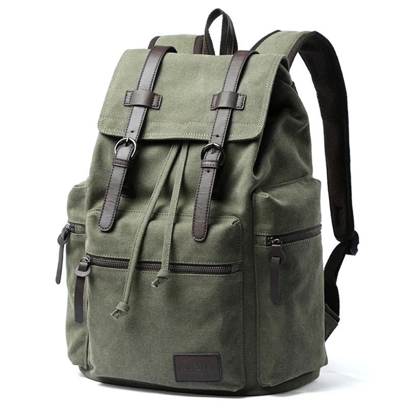 Unisex Retro travel Backpack for mountain climbing High quality canvas college student large-capacity computer backpack for men