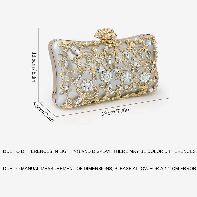 Temperament hollow gold banquet handbag luxury socialite small bag dress bridesmaid bag wedding retro evening bag