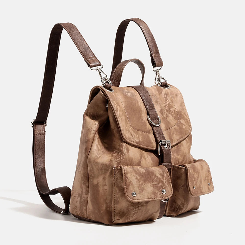 Backpack for Women Large Capacity shoulder bag High Quality PU Leather Rucksack Female Vintage School Bags Waterproof Travel Bag