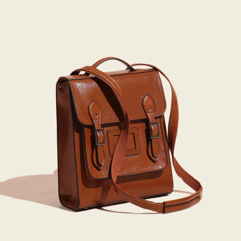 Backpack fashion new leather women's bag fashion oil wax cowhide women's backpack backpack backpack