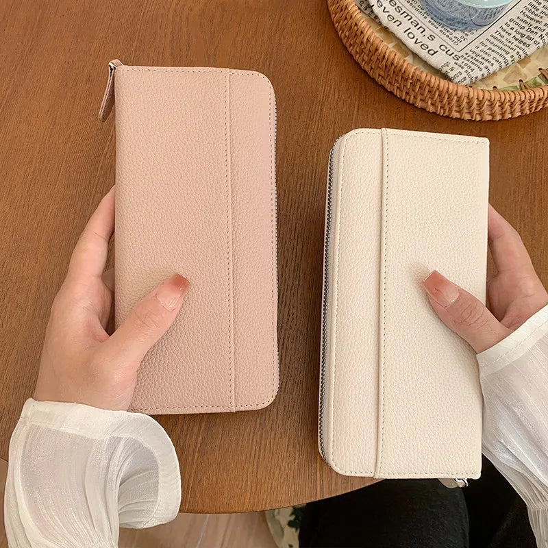 Long Zipper Wallet for Women pu Leather Large Capacity Credit Card Holder Wallets with Coin Pouch Money Pockets ladies wallets