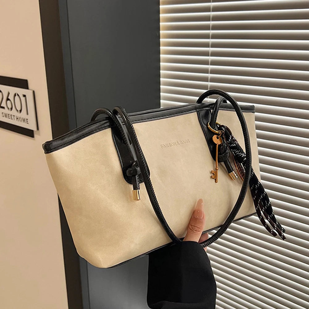 PU Leather Shoulder Bag for Women Y2K Trend 2025 Fashion Girls Handbags Large Capacity Female Commuter handbag Retro Tote Bags