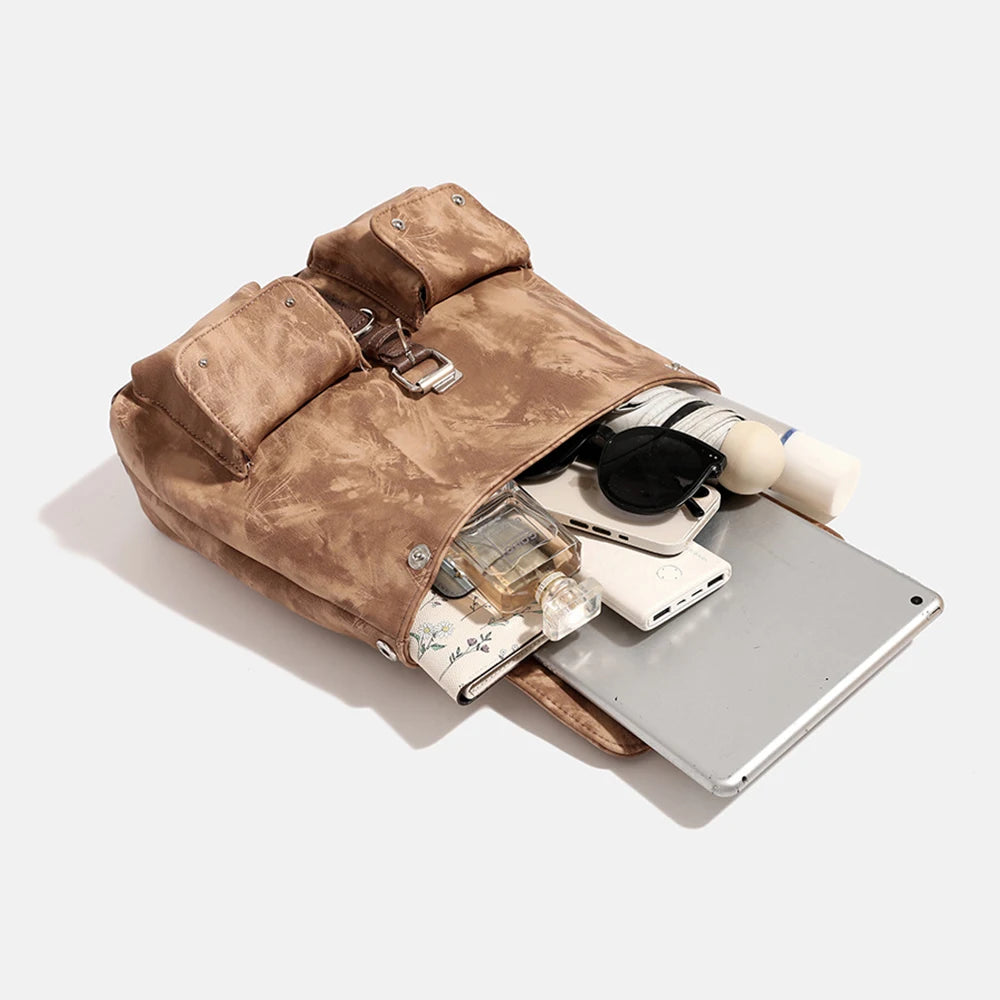 Backpack for Women Large Capacity shoulder bag High Quality PU Leather Rucksack Female Vintage School Bags Waterproof Travel Bag