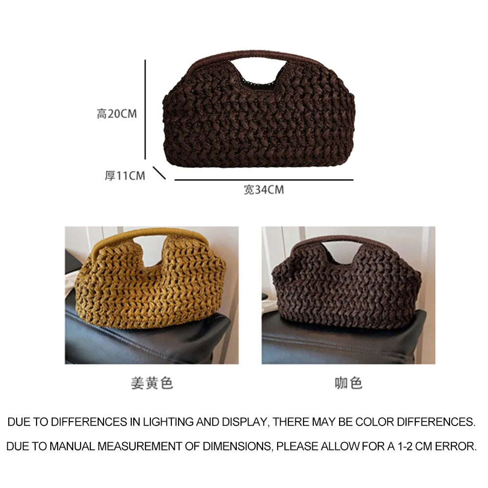 Faionable Artistic Handmade woven handbag for women in summer 2025, new high-end texture and stylish beach vacation handbag
